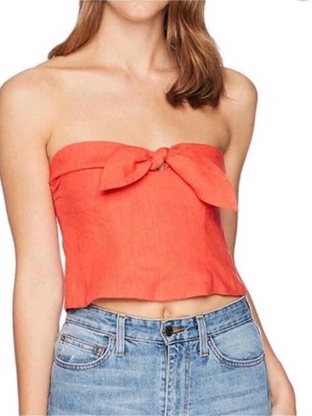 NWTS Mara Hoffman Nan Organic Linen Tie Front Crop- size 2